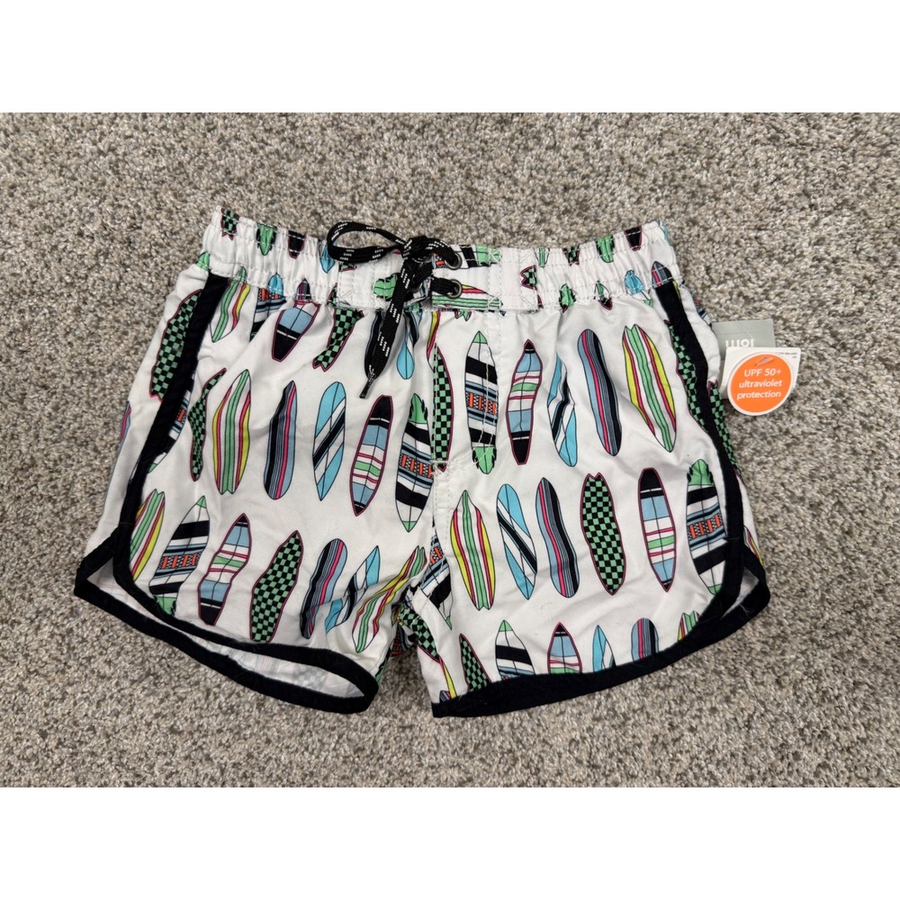 Carters‎ Baby Boys Surfboard Print Swim Trunks White UPF 50+ 18 Months NWT